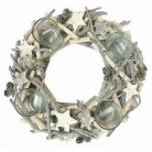 Adventní věnec bílošedý dřevěný z větviček 30 cm