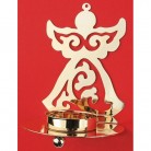 Kovový svícen zlatý anděl 11 cm na čajovou svíčku