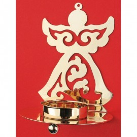 Kovový svícen zlatý anděl 11 cm na čajovou svíčku