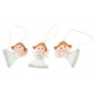 Andílci se stříbrnými doplňky 3 ks v krabičce 5 cm