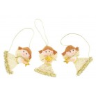 Andílci se zlatými doplňky 3 ks v krabičce 5 cm