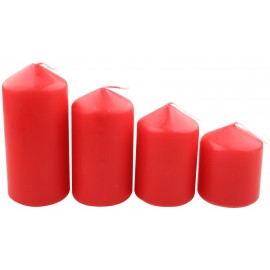 Adventní svíce červená postupka 50, 75, 90, 105x60mm 4ks