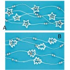 Vánoční rolničkový řetěz bílý stromky nebo hvězdy 1,8 m