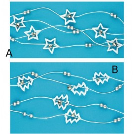 Vánoční rolničkový řetěz bílý stromky nebo hvězdy 1,8 m