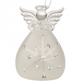 Anděl skleněný svítící LED 10 cm