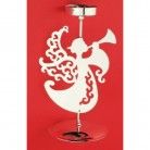 Kovový svícen stříbrný anděl s trubkou 16 cm na čajovou svíčku