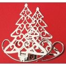 Kovový svícen stříbrný strom