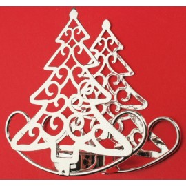 Kovový svícen stříbrný strom