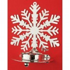 Kovový svícen stříbrná vločka 12 cm na čajovou svíčku