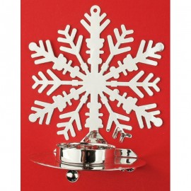 Kovový svícen stříbrná vločka 12 cm na čajovou svíčku