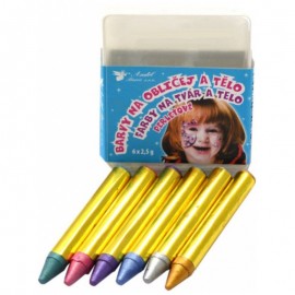 Barvy na obličej a tělo perleťové 6 ks