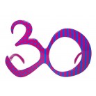 Narozeninové brýle "30" TMAVĚ RŮŽOVÉ