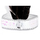 Karnevalová čelenka flitrová s peřím retro bílá