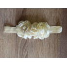 Čelenka pro miminka větší s květy světlá béžová