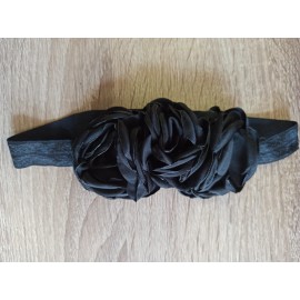 Čelenka pro miminka větší s květy černá