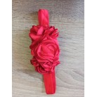 Čelenka pro miminka větší s květy červená