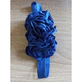 Čelenka pro miminka větší s květy modrá