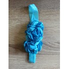 Čelenka pro miminka větší s květy tyrkys