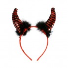 Čertí rohy s flitry a peřím