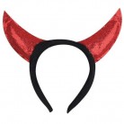 Čertovské rohy na čelence třpytivé, červené