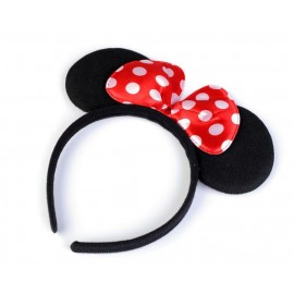 Karnevalová čelenka červená velké puntíky Minnie
