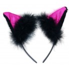 Čelenka kočka s ušima a peřím