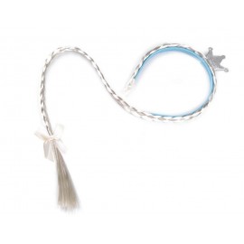 Karnevalová čelenka s copem a korunkou