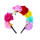 Čelenka s květinami (barevné růže)