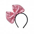 Čelenka s růžovou mašlí a flitry