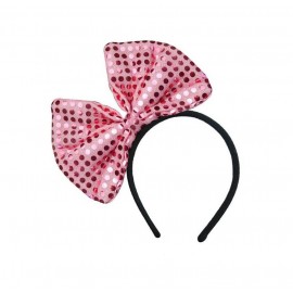 Čelenka s růžovou mašlí a flitry