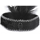 Karnevalová čelenka flitrová s peřím retro černá