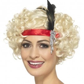 Čelenka charleston - červený satén