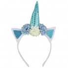 Čelenka jednorožec modrá