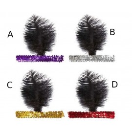 Čelenka Charleston flitrová s pérem