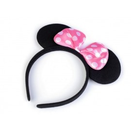 Karnevalová čelenka světle růžová velké puntíky Minie