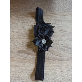 Čelenka pro miminka květy černá