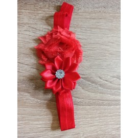 Čelenka pro miminka květy červená