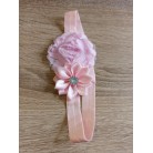 Čelenka pro miminka květy světle růžová