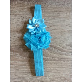 Čelenka pro miminka květy pestrá modrá