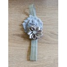 Čelenka pro miminka květy šedá