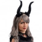 Velké čertovské rohy černé s chloupky