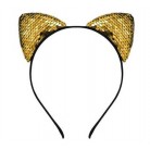 Čelenka s kočičími oušky a s flitry zlatá