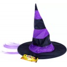 Klobouk čarodějnický s vlasy fialový 