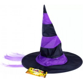 Klobouk čarodějnický s vlasy fialový 