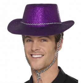 Klobouk - s glitry, fialový