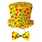 Klaunský klobouk a motýlek svítivě žlutý