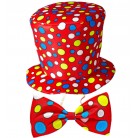 Klaunský klobouk a motýlek červený