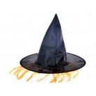 Klobouk čarodějnický černý s vlasy