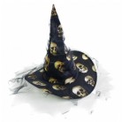 Klobouk čarodějnický s lebkami pro dospělé