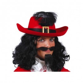 Klobouk - Mušketýr, červený